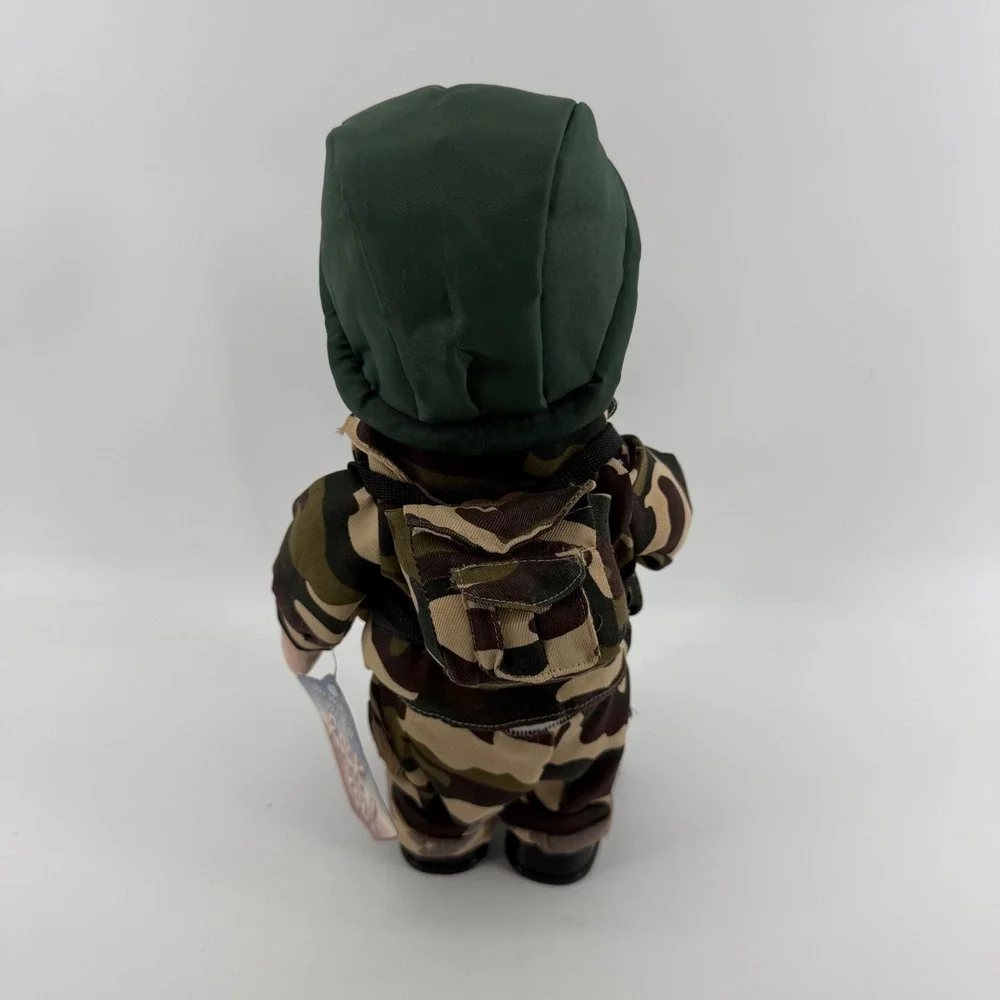 Beverly Hills Teddy Bear Co Animated Soldier Plush We Will Rock You Camo 15 inch